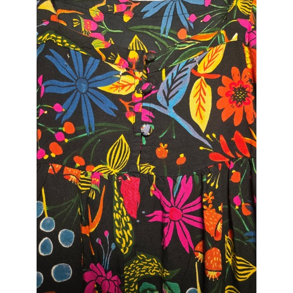 Natural Life Floral Sundress Black Multicolor Strappy Fit & Flare Women's Medium - Picture 4 of 7